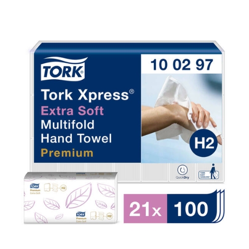 Tork Xpress® Extra Zachte Multifold Handdoek Premium 2-laags wit